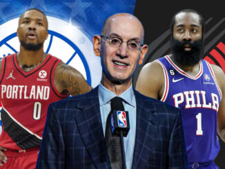 Adam Silver, Damian Lillard, James Harden, NBA, Portland Trail Blazers, Philadelphia 76ers, Sixers