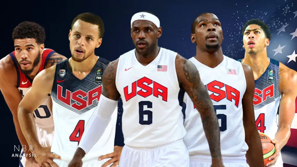 LeBron James, Stephen Curry, Kevin Durant, Anthony Davis, Jayson Tatum, Team USA, NBA
